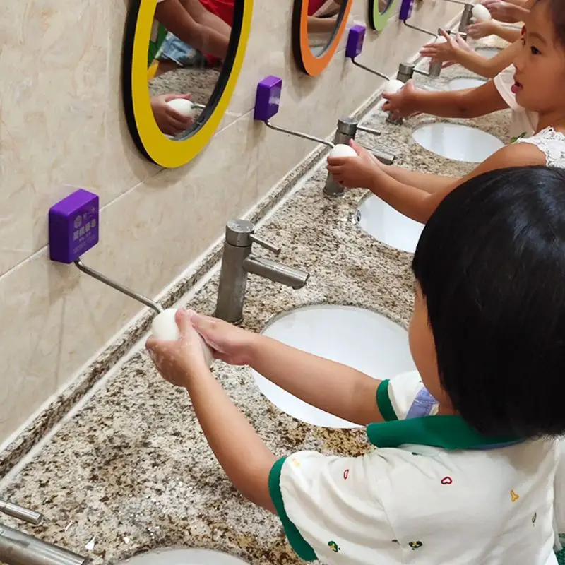 Wall-mounted soap, kindergarten hand soap, wall-mounted bracket, no punching, mite removal, baby school replacement soap