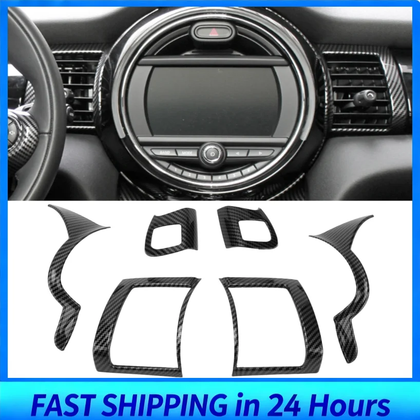 

Накладка на вентиляционное отверстие консоли в стиле углеродного волокна, накладки на вентиляционное отверстие на приборной панели для Cooper Hatchback F55 F56 F57 2014-2021 гг.
