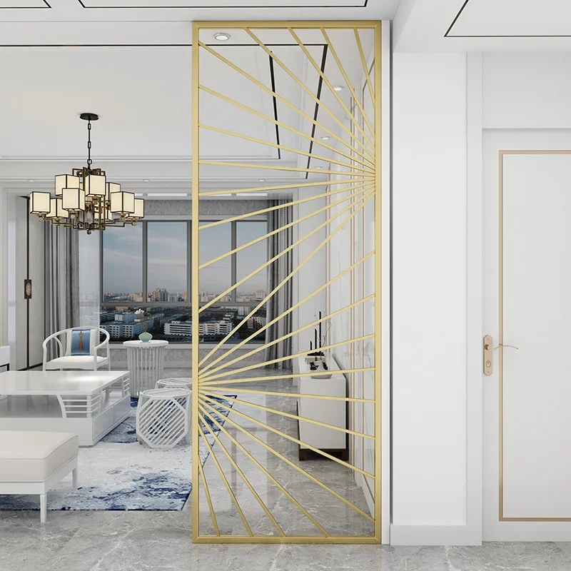 Iron screen entrance entrance living room dining room washstand Internet celebrity decoration metal light luxury hollow partitio