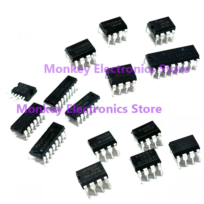 Boîte de kit de circuits intégrés IC DIP, LM358, LM386, corde N2003, LM324, NE555, MC34063, TL494, corde N2803, LM324, TDA2030, LM339, corde N2803, TDA782, 75 pièces