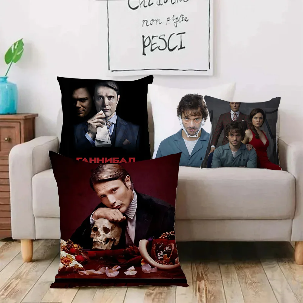 HannibalS Pillow Covers Cartoon Sofa Decorative Home Double-sided Printing Short Plush Cute Cushion Cover