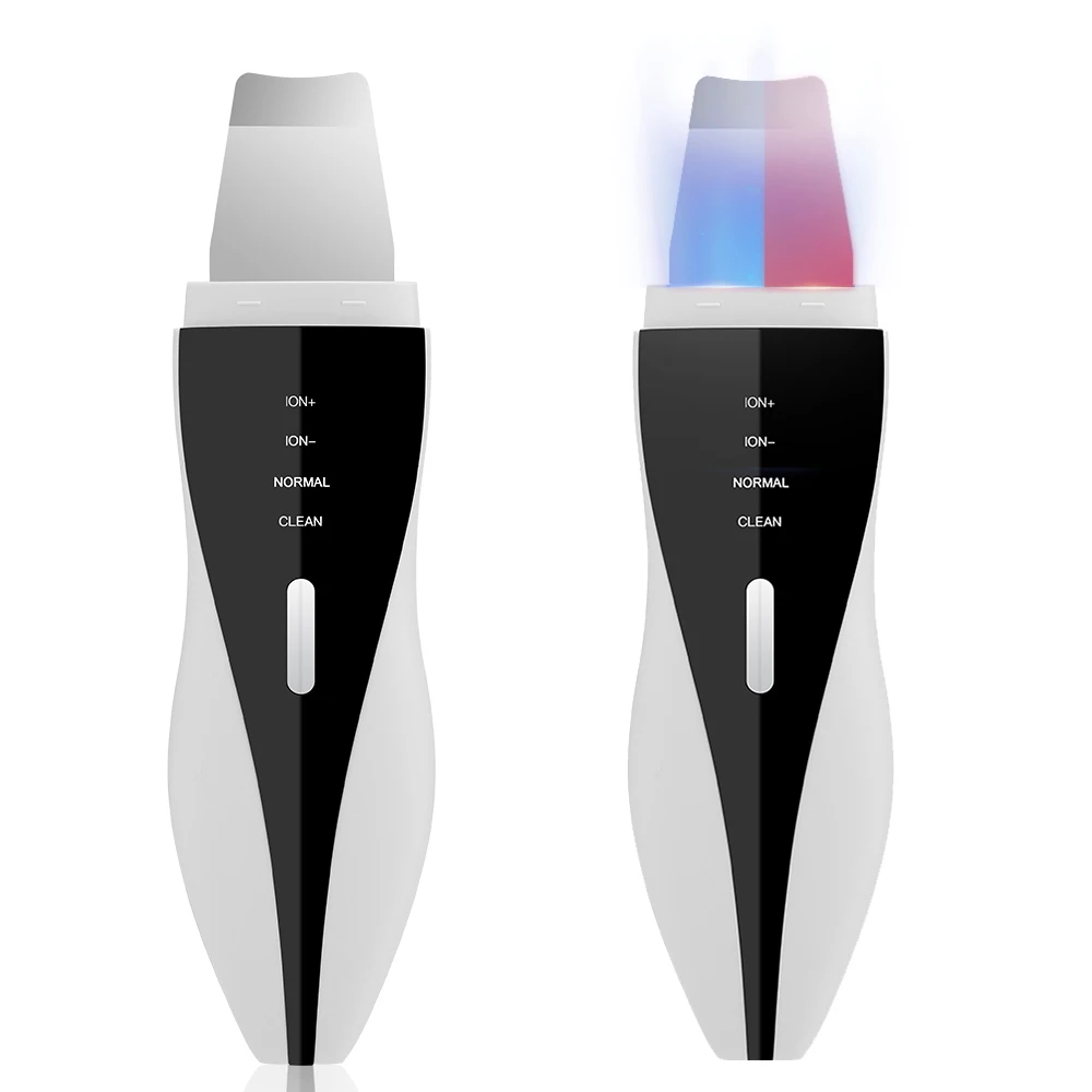 Depurador ultrasónico de la piel, espátula eliminadora de espinillas, exfoliante inalámbrico, limpiador Facial con luz roja y azul, dispositivo de cuidado de la piel