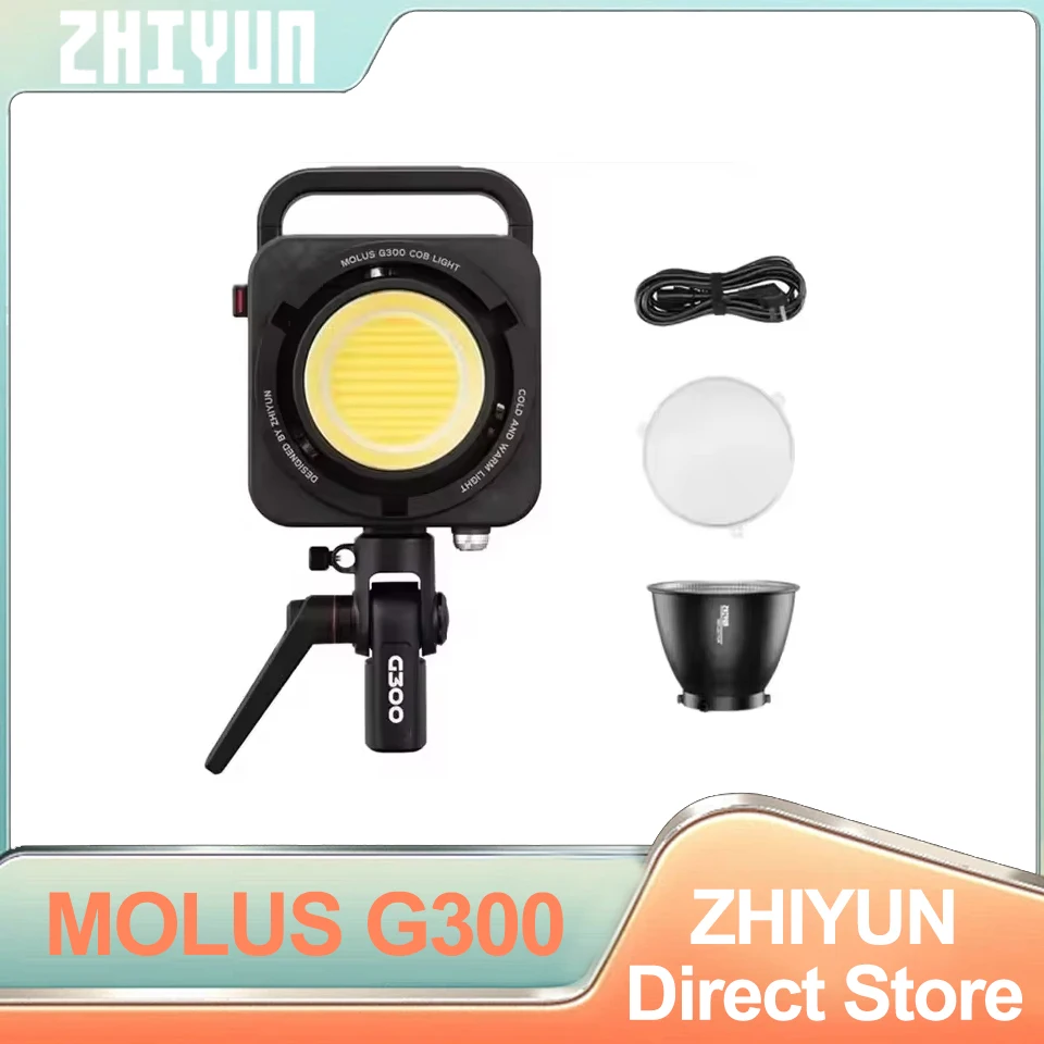 

ZHIYUN MOLUS G300 300W COB LED Light 2700K-6500K Video Lights APP Control 500W Bi-color LED Lamp Photography Lighting Youtube