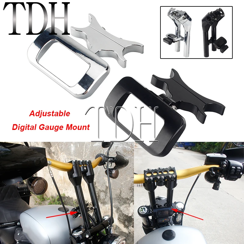 

For Harley Softail Street Bob Breakout FXBB FXBR 114 T-bar Handlebar Riser Relocation Adjustable Digital Gauge Mount 2018-2020