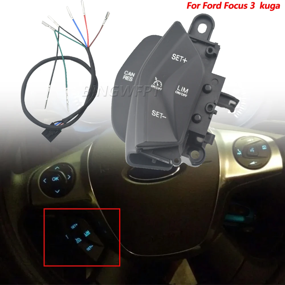 

Blue Backlight For Ford Focus 3 2012-2014 For Kuga 2012 - 2015 Cruise Control System Kit With LIM Car Speed Control Switch