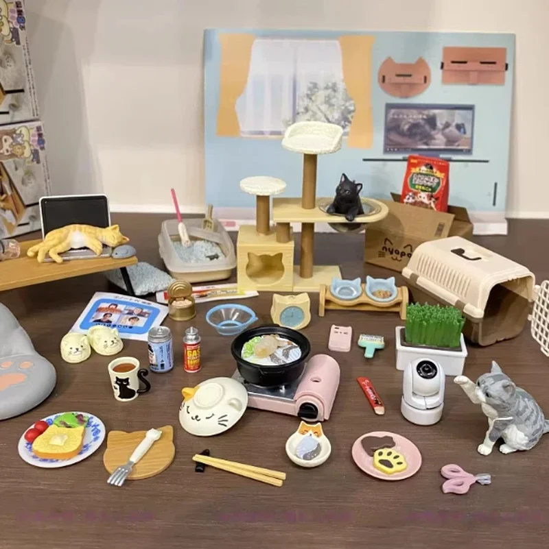

Набор миниатюрных фигурок для кукольного домика «Повседневная жизнь кошки», коллекционные фигурки аниме в стиле каваи, сюрприз-подарки