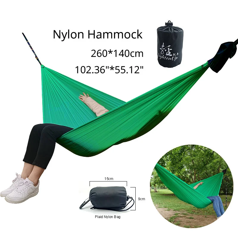 Ultralight 450g Nylon Ultra Thin Hammock 1-2 Person Outdoor Portable Hammock Ice Feeling 150 kg Bearing Weight Camping Hammock