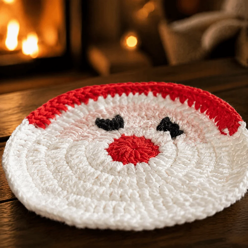 Festive Non Slip Christmas Coaster Handmade Yarn Crochet Non Slip Mat Knitted Table Mat Home Decor