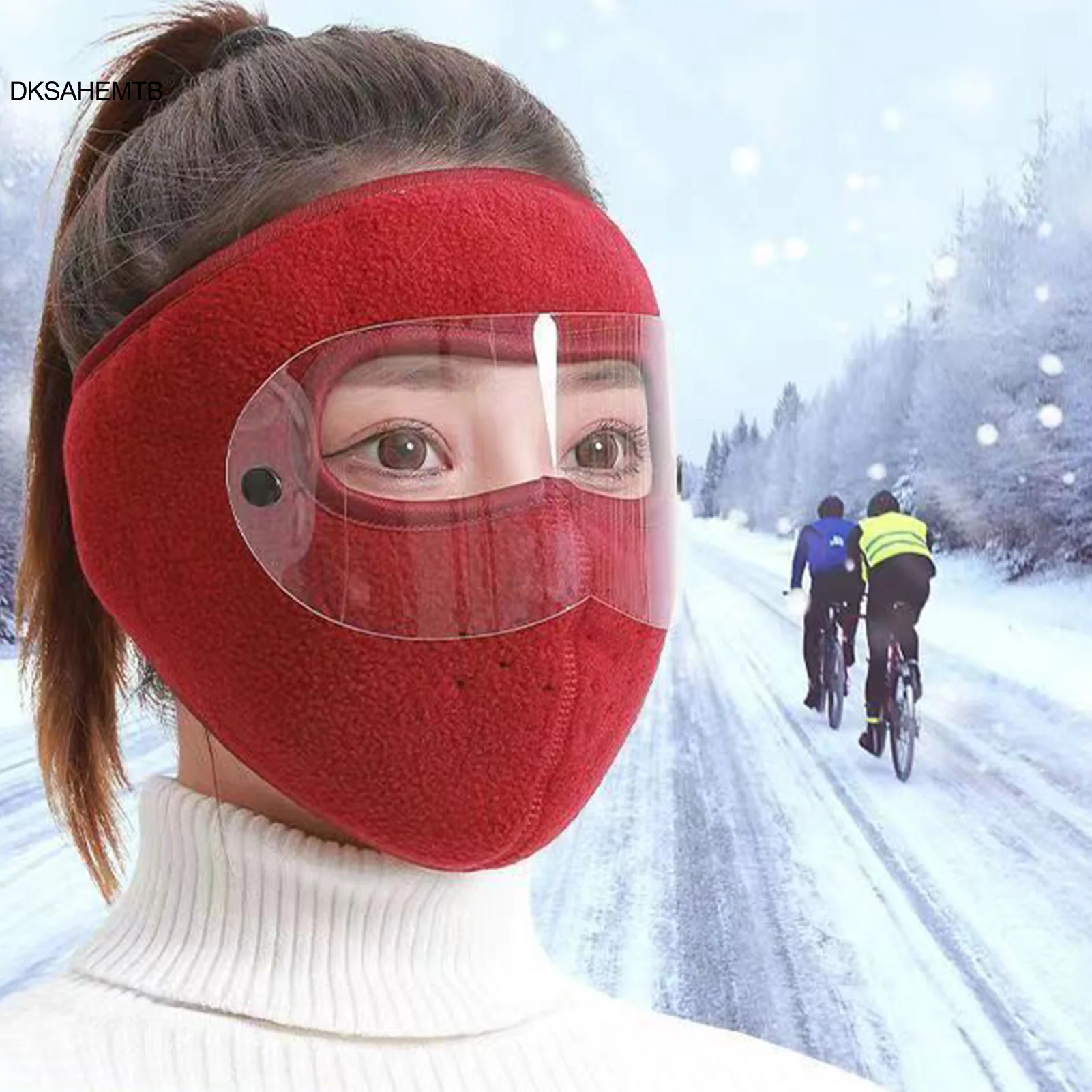 

Winter Cycling Warm Facemask Skiing Windproof Mask With Goggles Thickened Fleece Anti Cold Warm Face Mask For Men And Women 2025