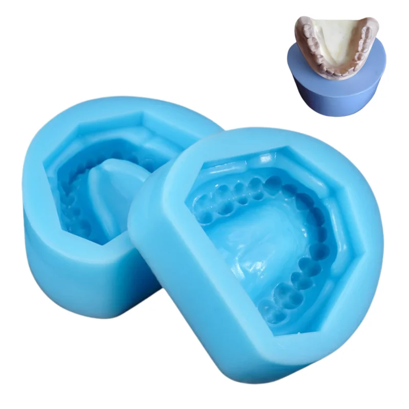 

Набор силиконовых форм для гипсовых моделей зубов (синие), стандартные, для детей и взрослых, с гипсовым основанием, многоразовые, лабораторный инструмент для изготовления зубных протезов