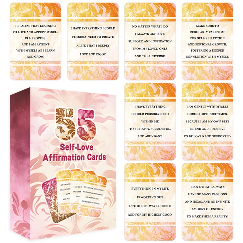 

55 Self-Love Affirmation Cards, Positive Psychological Suggestion Cards for Emotional Regulation, Self-Growth Inspirational Cards, Card Games, Board Games, Essential Games for Family Gatherings, Gifts