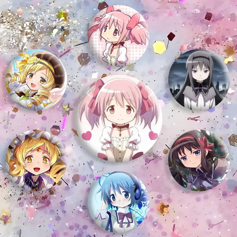 

Magica Madoka mami Homura syaka kyoko Button Pins Backpack Clothing Decor Brooch Badge Jewelry Gifts for Kids