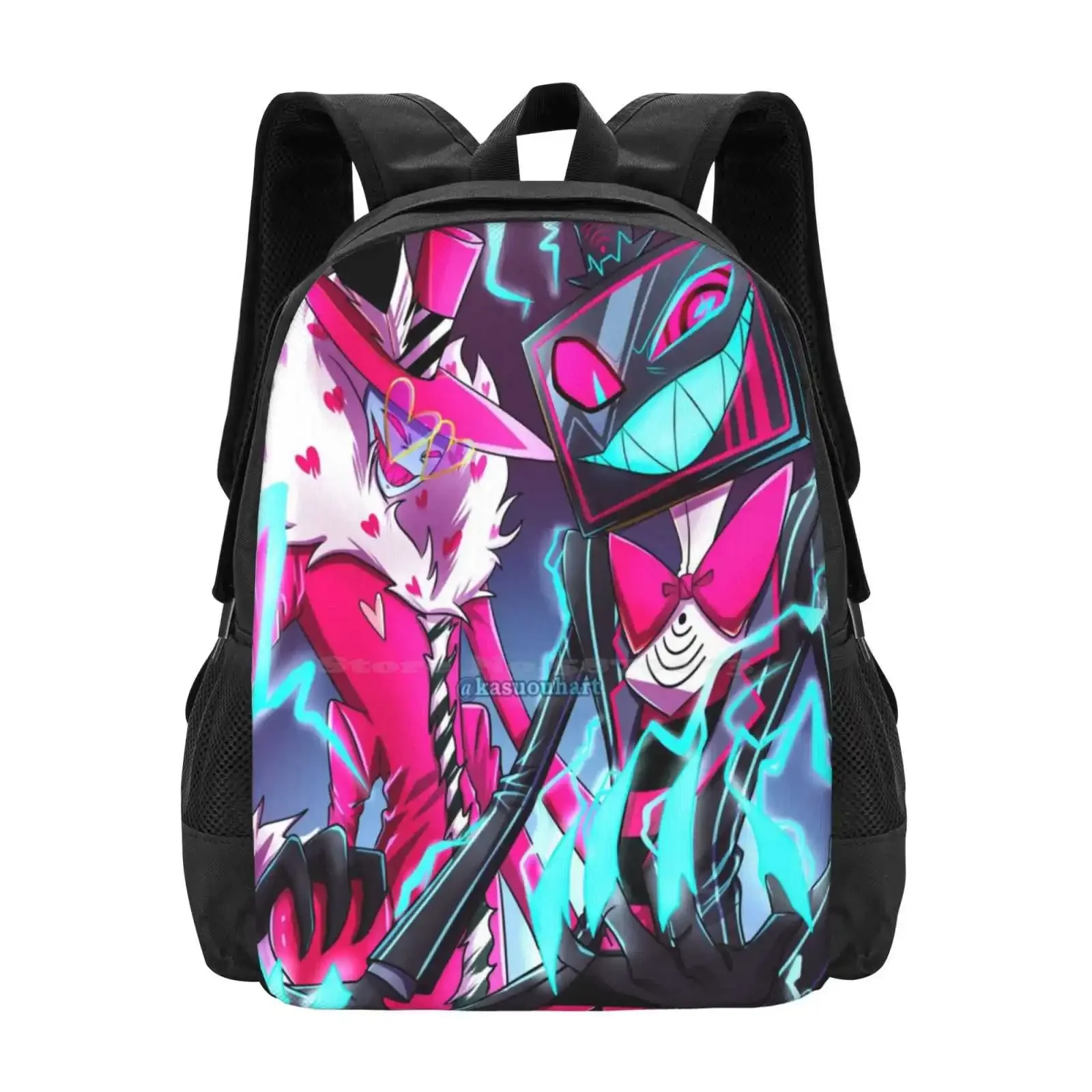 

And Vox Fashion Pattern Design Travel Laptop School Backpack Bag Devil Tv Demon Fanart Valxvox