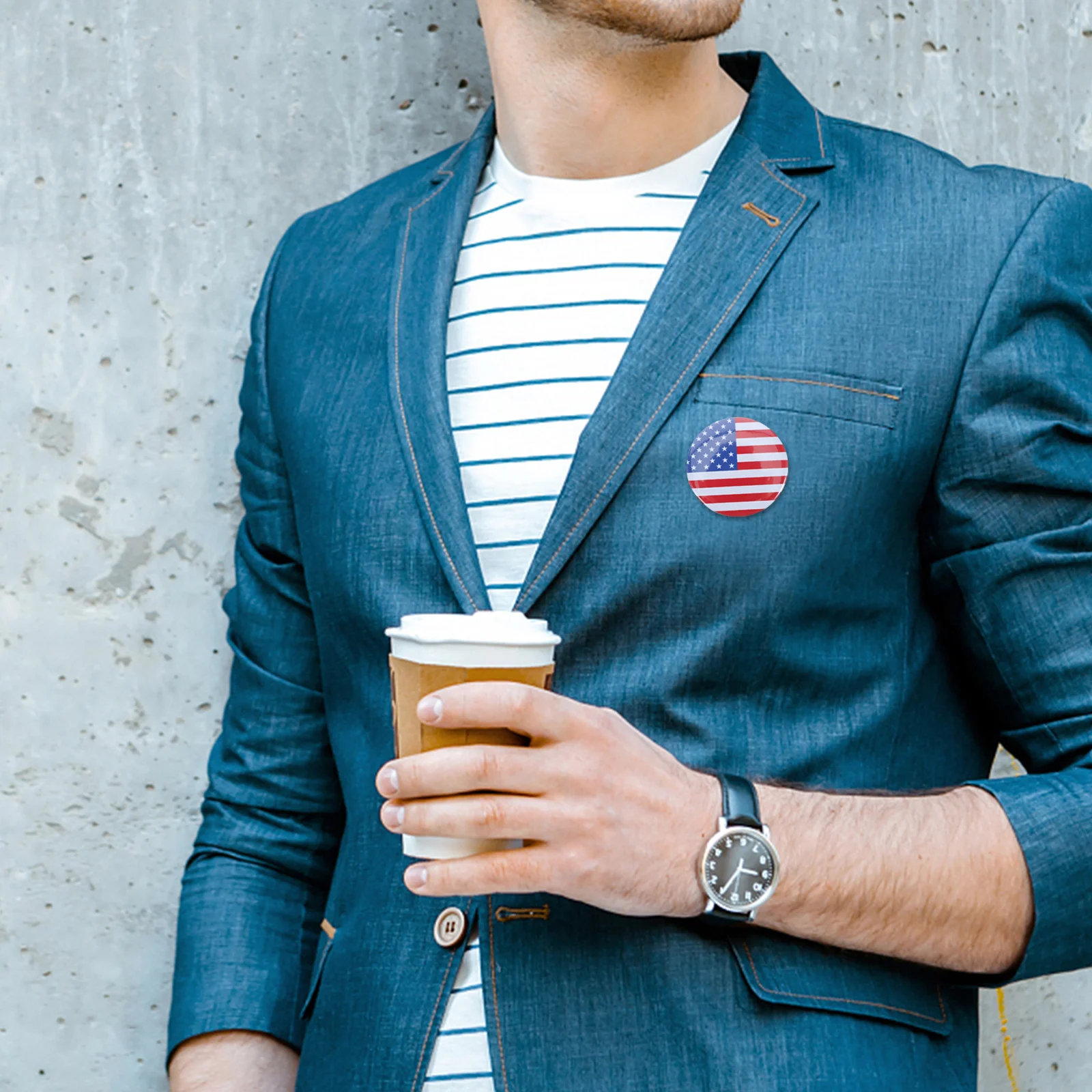 

10Pcs Metal Badge American Flag Lapel Pin Usa Flag Brooch Pin Patriotic 4th of July Independence Day Decoration