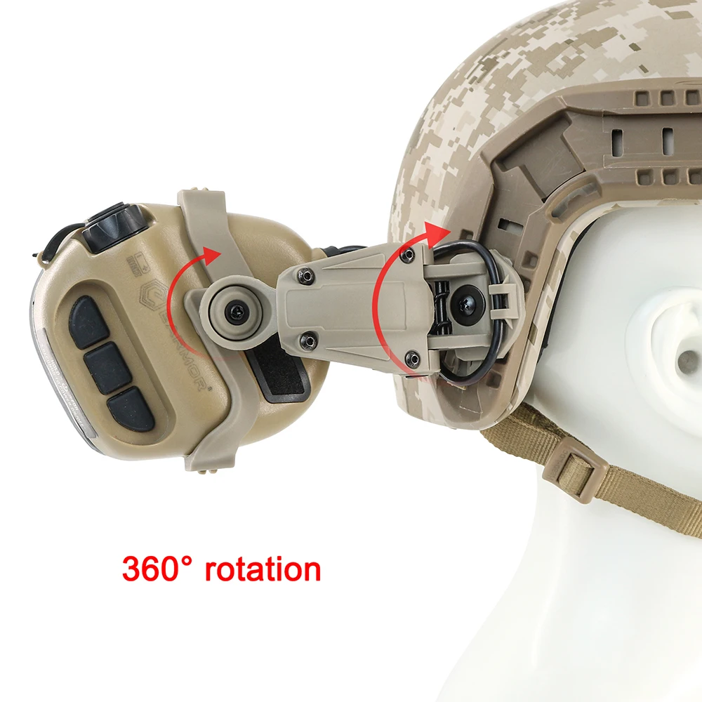 อิเล็กทรอนิกส์ยิง Earmuffs ชุดหูฟัง Rail Mount Bracket ยุทธวิธี ARC HELMET Rail สําหรับ EARMOR M31 / M31H ชุดหูฟังยุทธวิธี