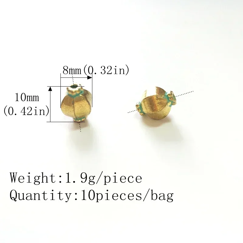 New Fashion 10pcs 8MM Retro Patina Plated Zinc Alloy Green Round Pumpkin Beads for DIY Bracelet Handmade Jewelry Accessories
