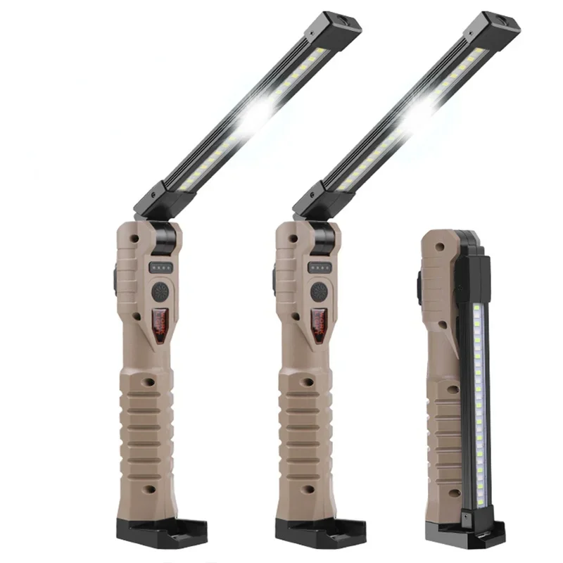 Portable LED Flashlight COB Work Light USB Rechargeable 180 ° Adjustment with Tail Magnet and Hook Emergency Work Lamp