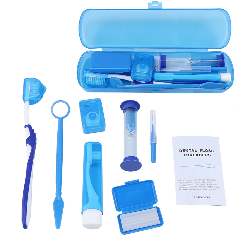 Professional Orthodontic Braces Care Kit - Complete Essentials Set with Travel Case, Dental Wax, Floss Threaders & Interdental