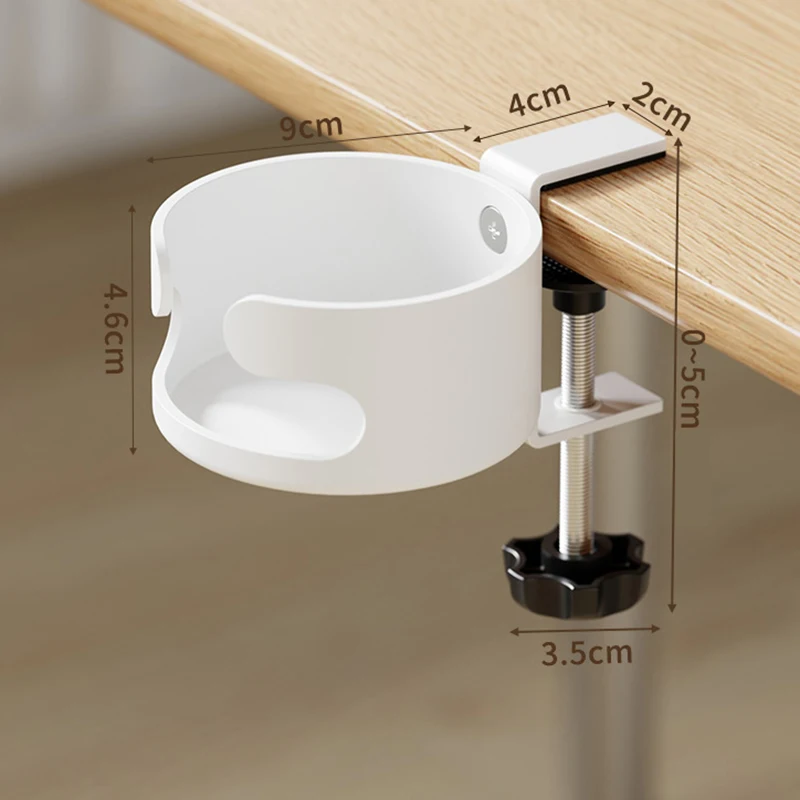 Getränkehalter für den Schreibtisch, universell, drehbar, verstellbar, Tischkantenhalter, Armklemme, zum Aufstecken, drehbarer Getränkehalter für Tischkanten