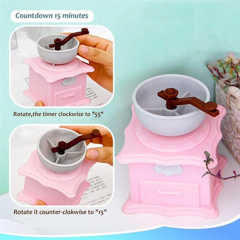 Cute Mechanical Kitchen Timer Countdown Tool Children's Kitchen Cooking Timing Tool-B09B