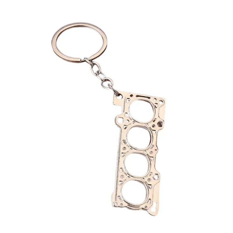 Personalized Creative Car Engine Gasket Model Metal Car Keychain Man Bag Pendant Car Key Ring Creative Birthday Gift