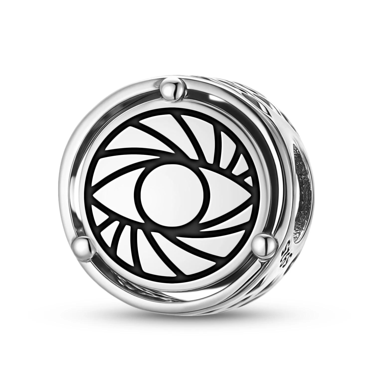 925 Sterling Silver Crop Circles The All-seeing Eye Charm Fit Original Bracelet Diy Jewelry Accessories Family Bead