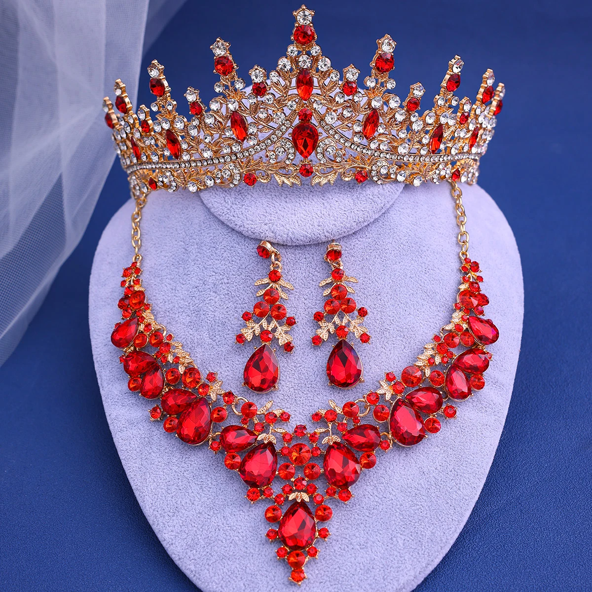 Wedding Crown  Headwear Baroque Vintage  Crystal Tiara For Women Bridal Crown Jewelry sets Hair Dress Accessories Jewelry