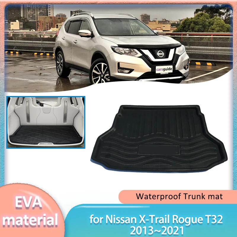 

Для Nissan X-Trail Rogue T32 2013 ~ 2021 2014 2015 2016 2017 2018 2019 2020 автомобильный коврик в багажник, подкладка для багажника, напольный ковер для багажа, водонепроницаемый чехол, часть аксессуаров