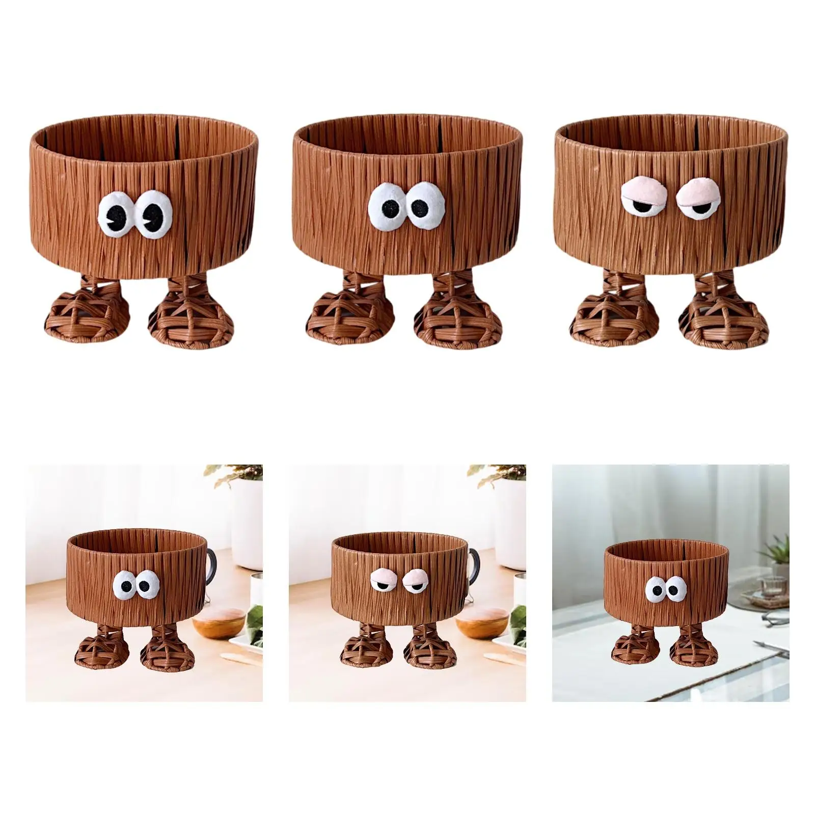

Storage Basket Imitation Rattan Decorative Storage Organizer Snacks Pastry Display Basket for Restaurant Counter Coffee Table