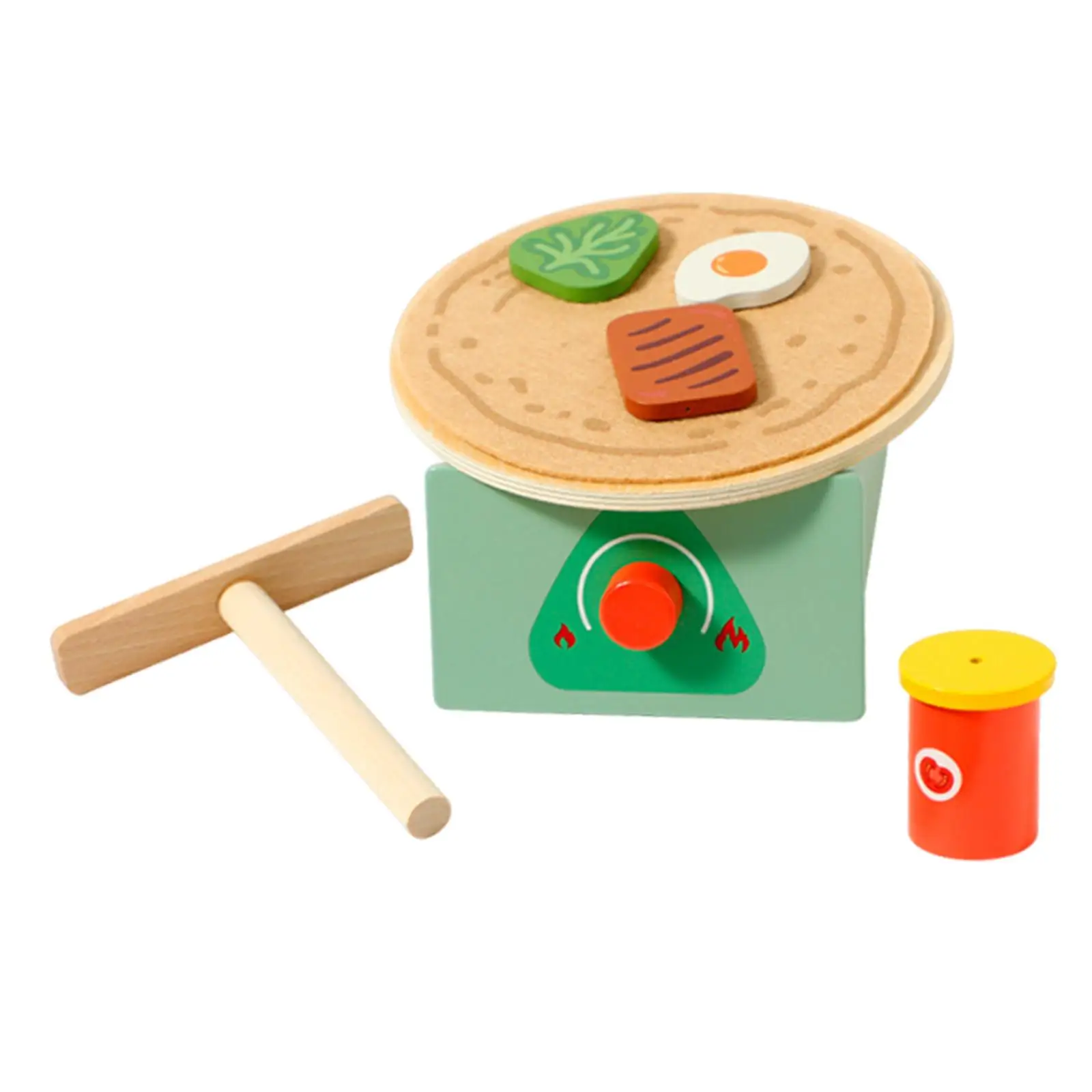 Houten pannenkoekspeelgoedsets Pannenkoekspeelset Leerspeelgoed Doe alsof keukenaccessoires voor jongens, kindercadeau