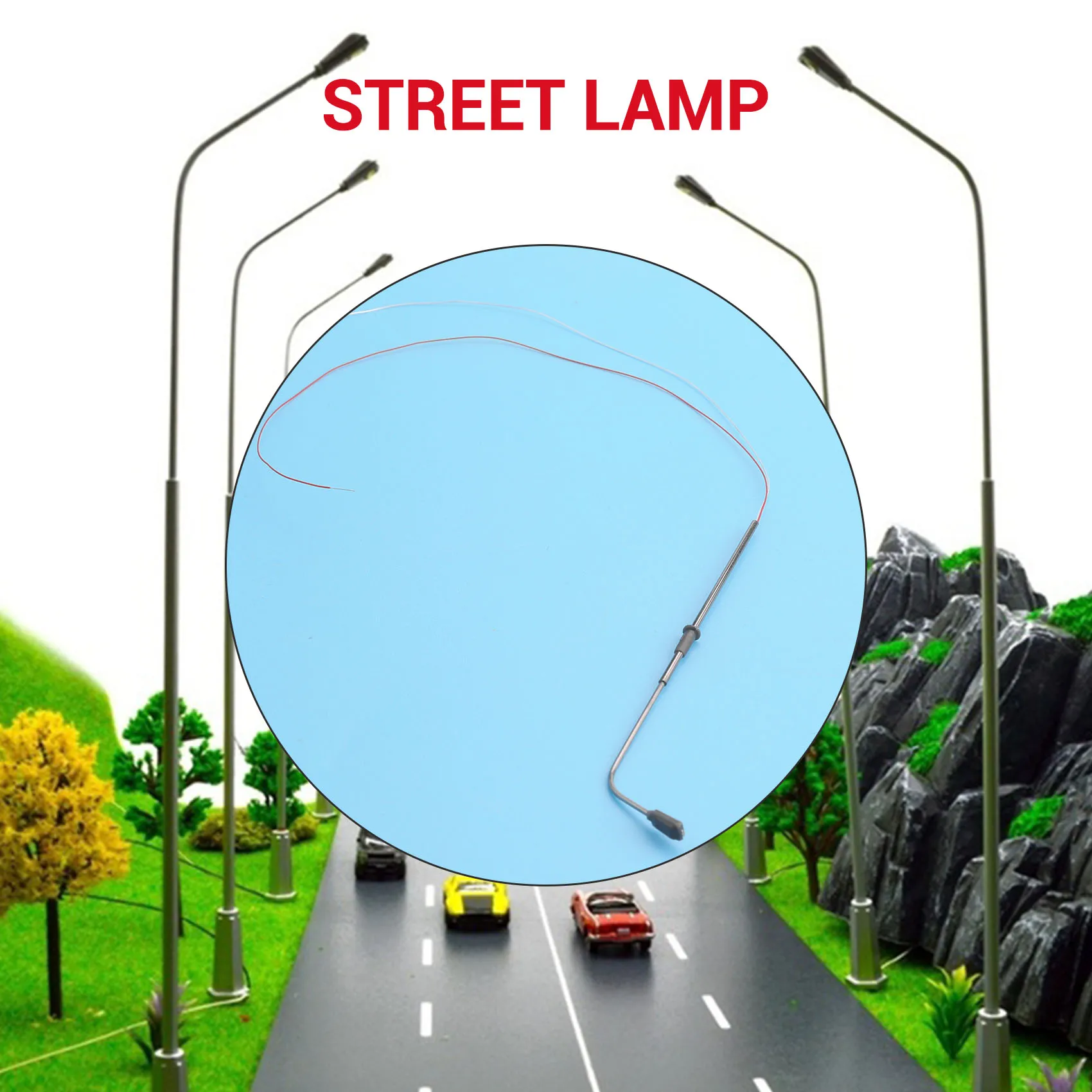 10 pieces height 8 cm model street lamp lighting single for model railroad landscape