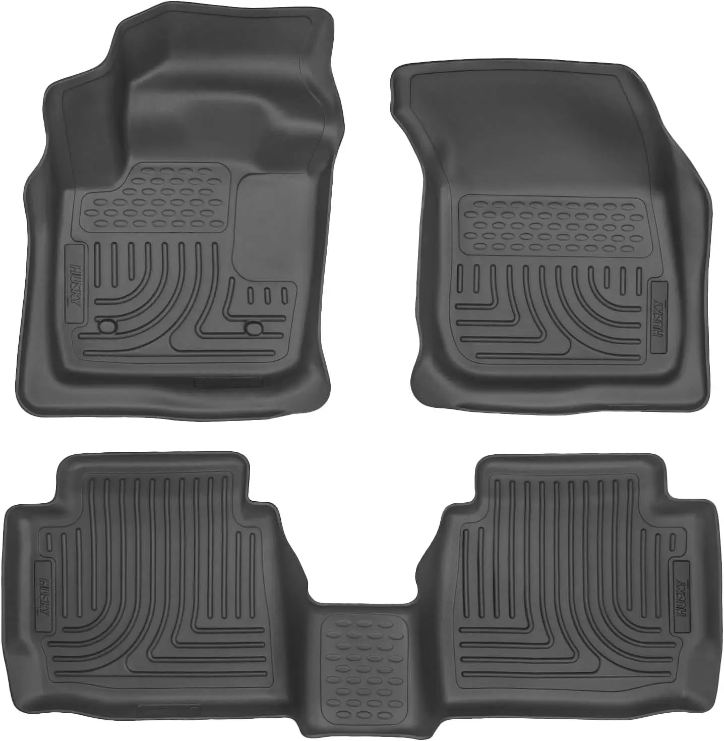 Weatherbeater Floor Mats for 2013 - 2016 Ford Fusion & Lincoln MKZ, Front & 2nd Row, 3 - pc Black, Durable and All - Weather
