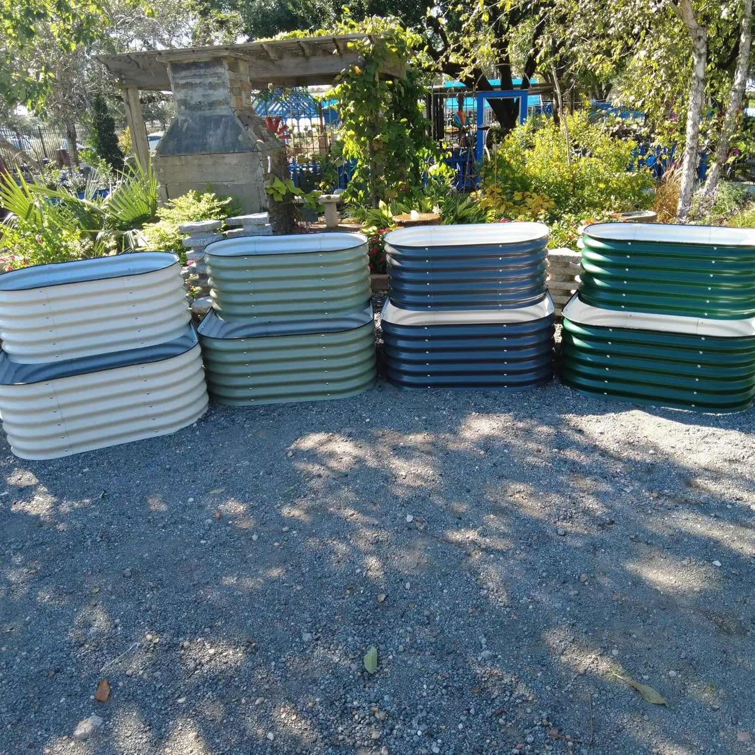 Vego-user inière de jardin en cascade surélevée, boîte de jardinière extérieure en métal galvanisé, lit de jardinage pour 05/09/2018, herbe et fleur, moderne