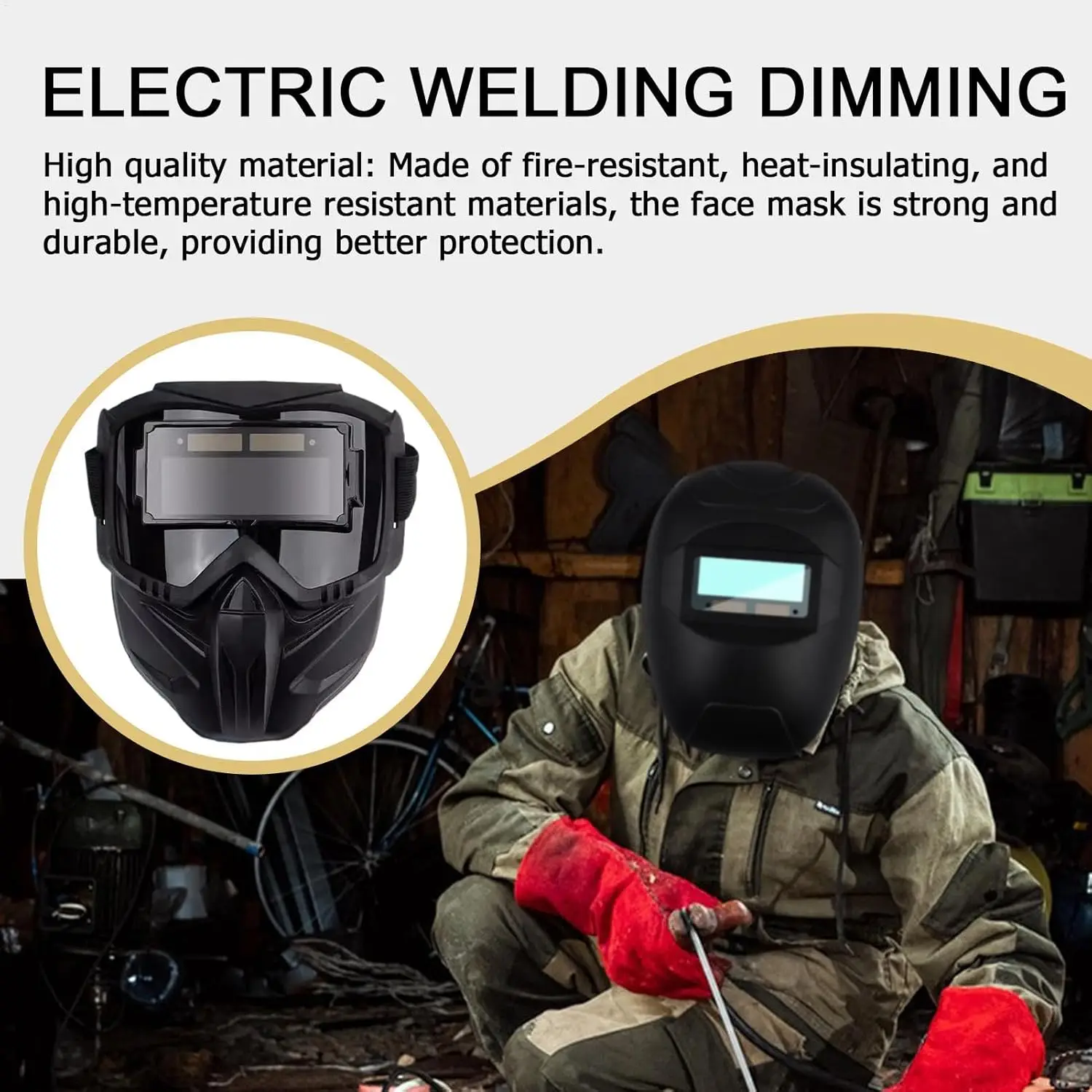 Head-mounted Automatic Light-changing Welding Helmet Detachable Adjustable Band Split Type Breathable Mask