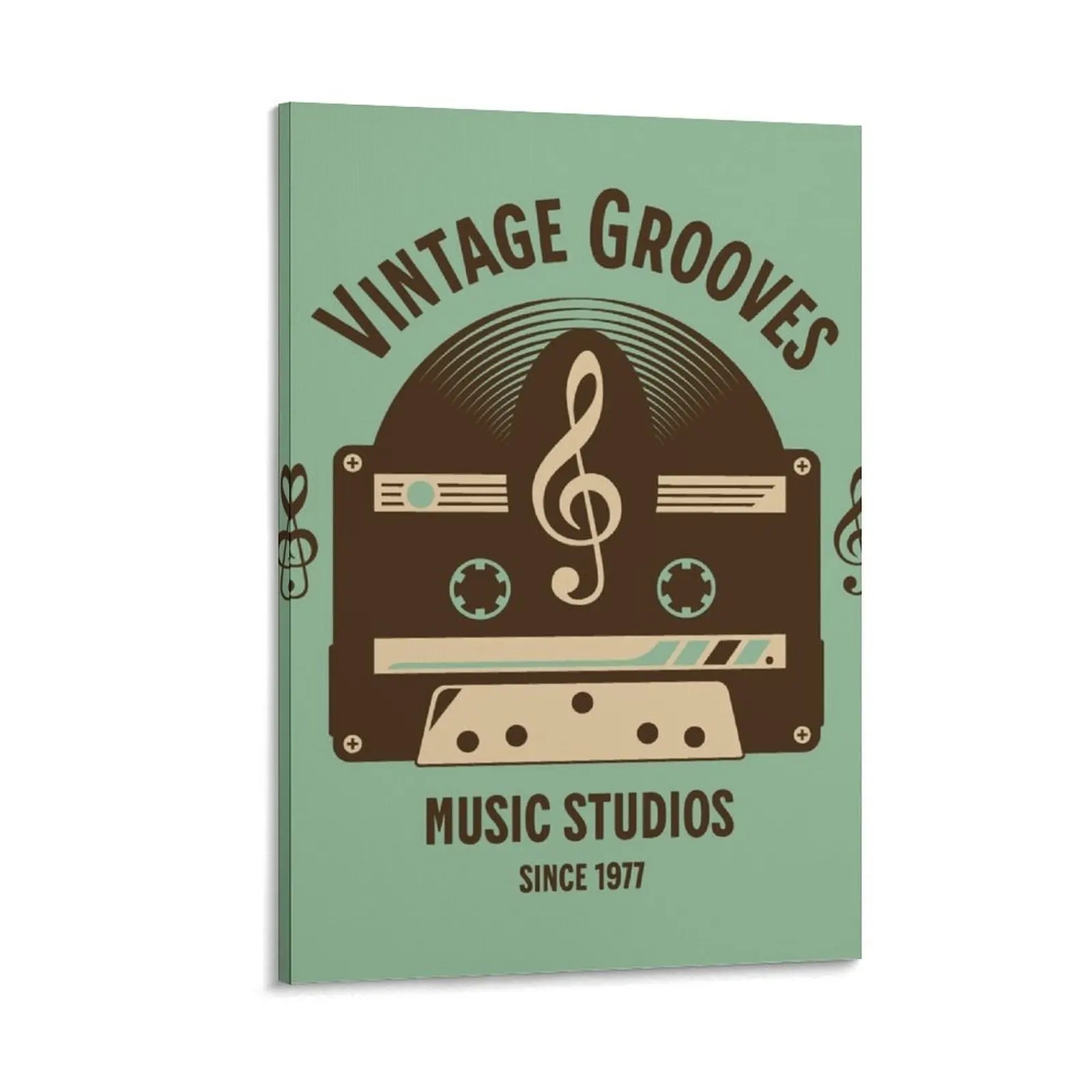 Vintage Grooves Music Studios Since 1977 Canvas Painting posters Luxury living room decoration aesthetic room