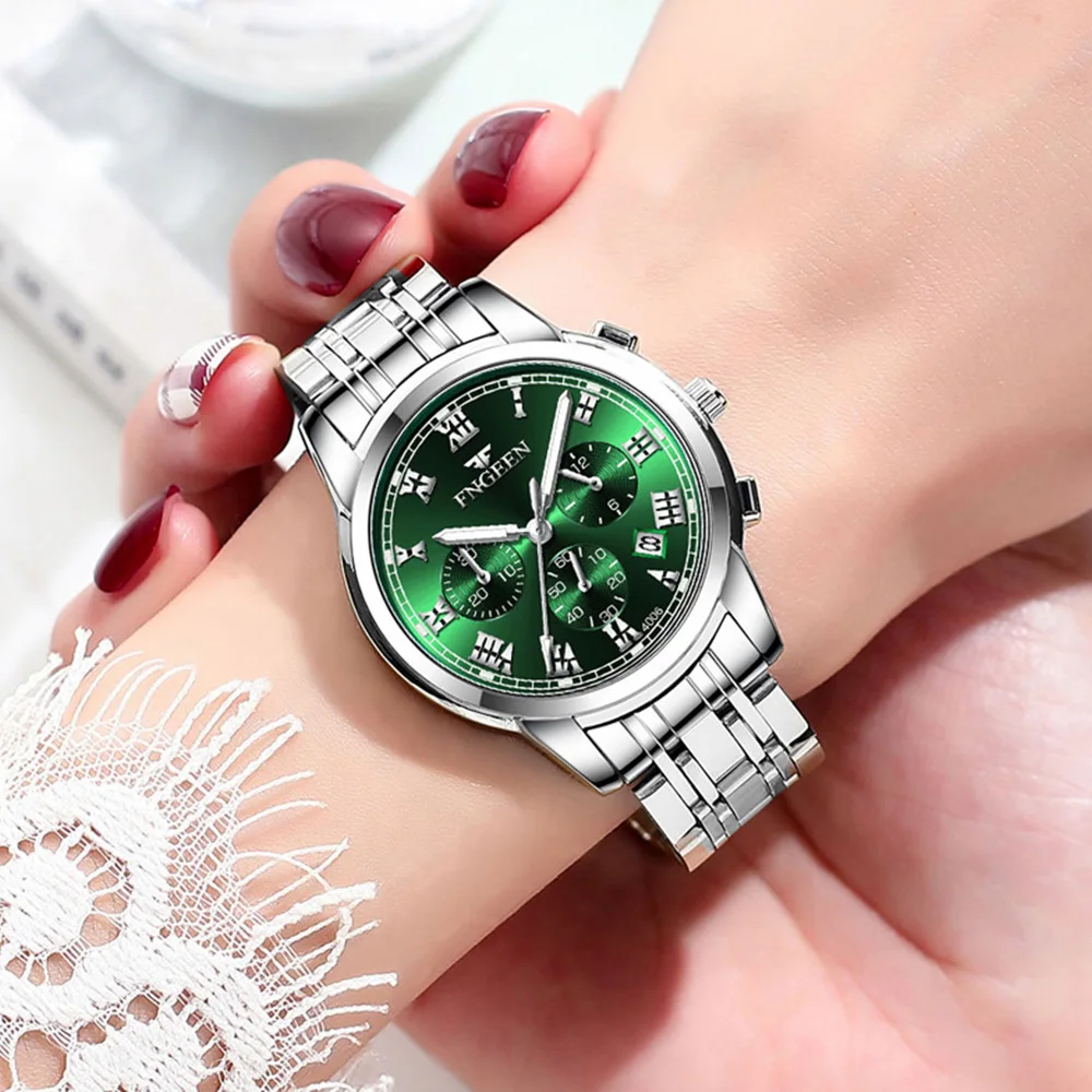 

Luxury Watches Women 2023 New Bracelet Stainless Steel Fashion Waterproof Ladies Quartz Wristwatch Green Female Clock For Gifts