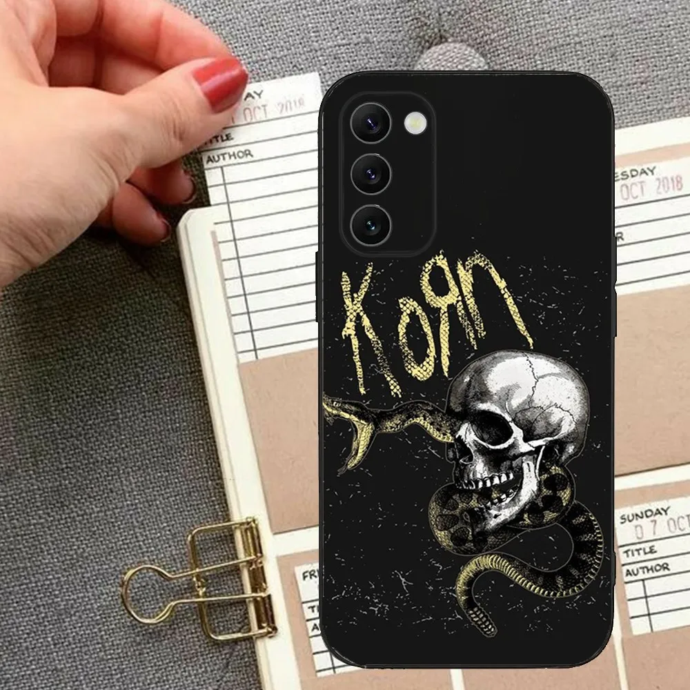 Band K-Korn Phone Case For Samsung S24,23,22,30,21,10,9,Ultra,Plus,Lite,FE,5G Black Soft Case