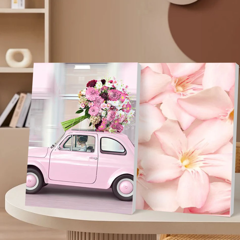 

CHENISTORY Картина по номерам Розовые цветы Рисунок на холсте DIY Картинки по номерам Наборы Ручная роспись Картины Искусство Домашний декор