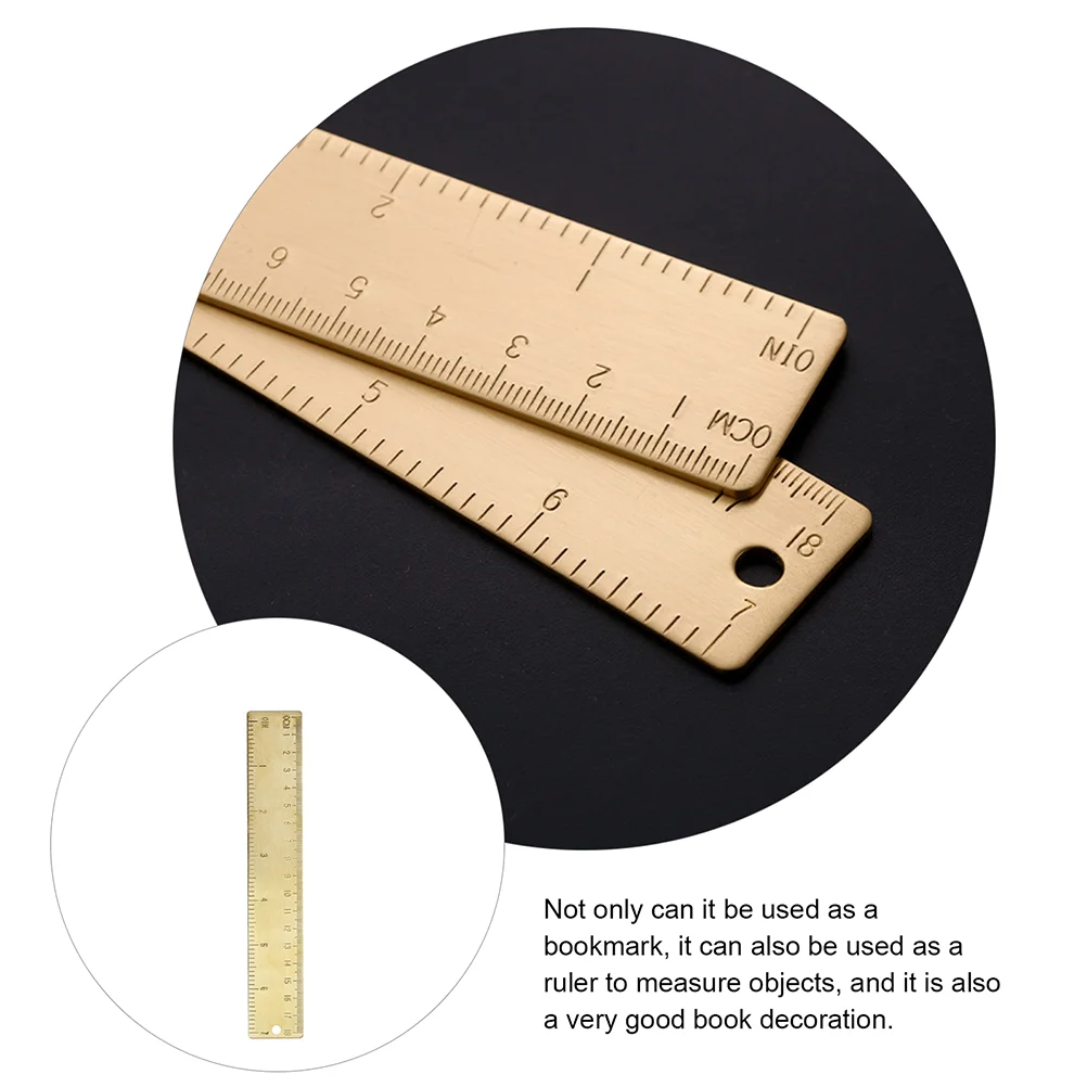Brass Ruler 15Cm Mini Straight Edge Measuring Tool For Drafting Drawing Architecture Office School Supplies Ruler