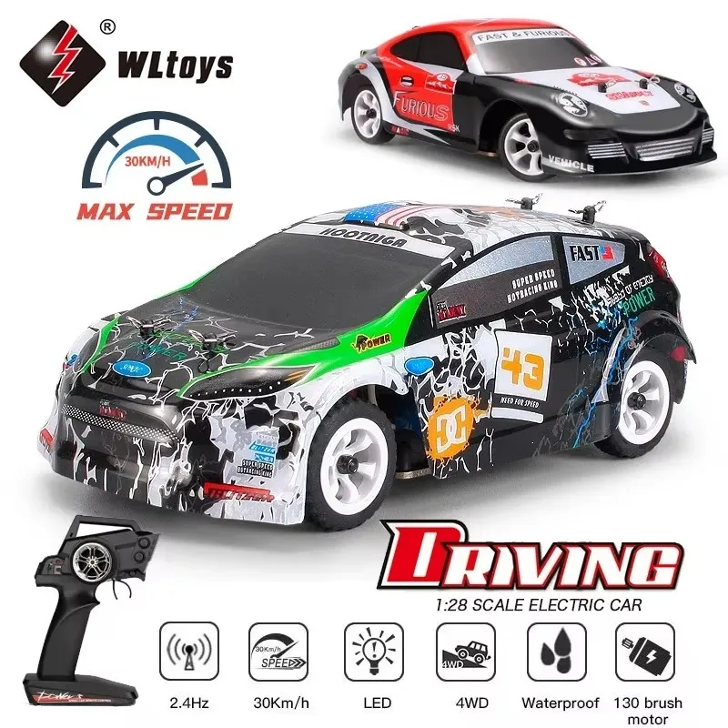 Wltoys K989 K969 284131 Upgrade LCD Version 4WD 1/28 RC High Speed Racing Mosquito 2.4GHz Off-Road RTR Rally Drift Car