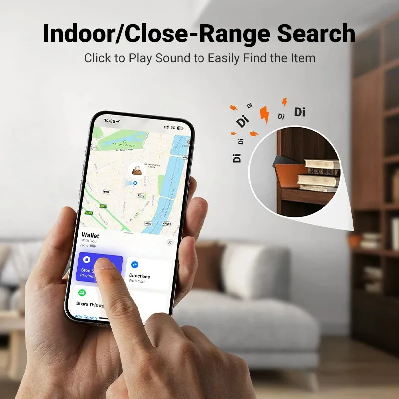Silm Card Air-tag Locator Tracker for Apple Work with ios Find My Locator Finder Keys Wallet Bag Anti-lost Smart Tag（only IOS)