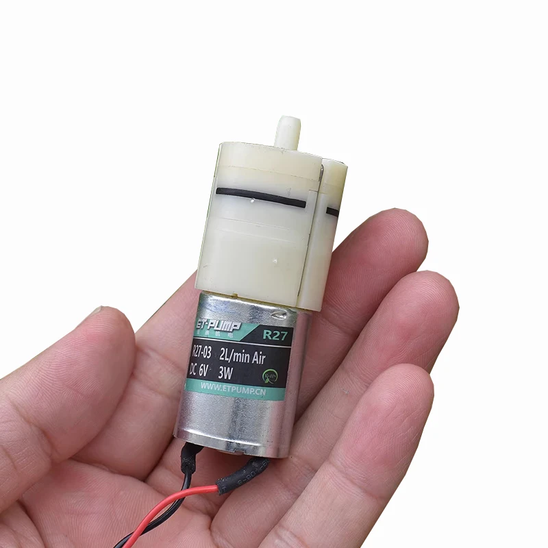 

ET R27-03 Pump DC 5V 6V 2L/min Large Flow Mini 370 Motor Air Pump Micro Oxygen Pressure Pump DIY Inflator Medical Monitor