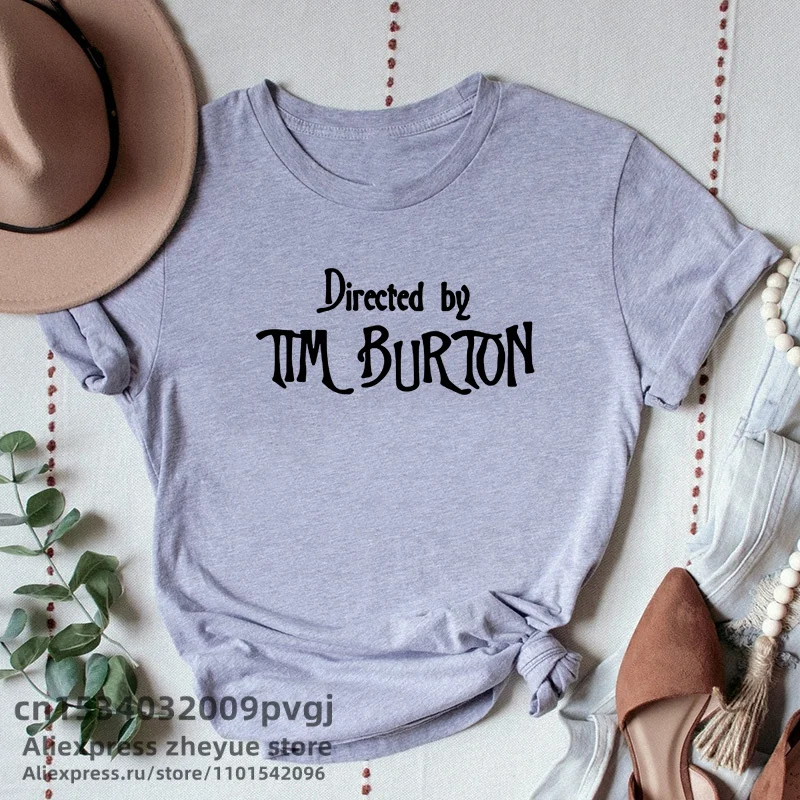 Directed By Tim Burton T-shirt Women Harajuku Summer Letter Print Classic T Shirt Casual Short Sleeve O-neck Women\'s T-shirt