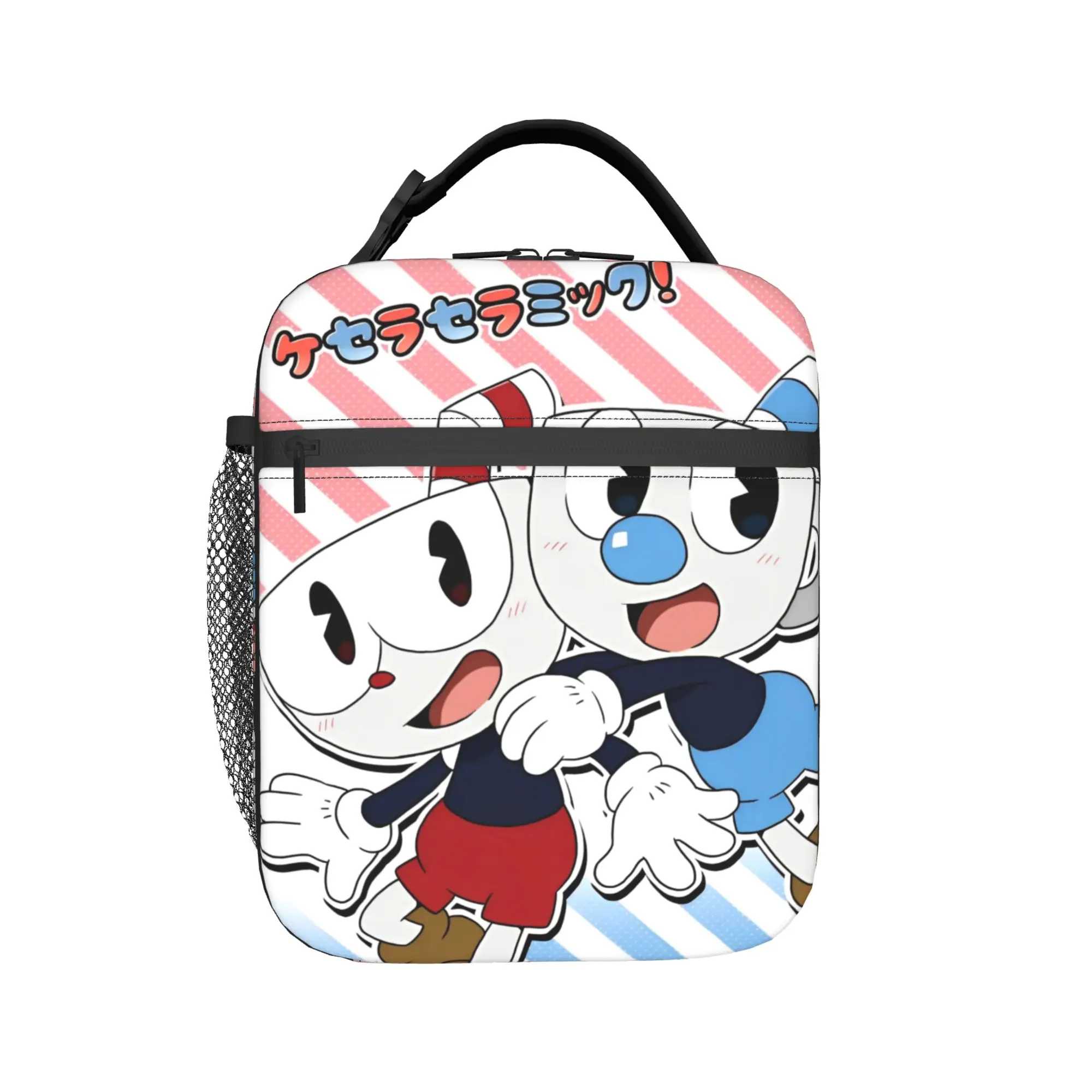 Cupheads Mugman Video Game Insulated Lunch Bag Cooler Bag Reusable,Meal Container  Large Tote Lunch Box for Men Women