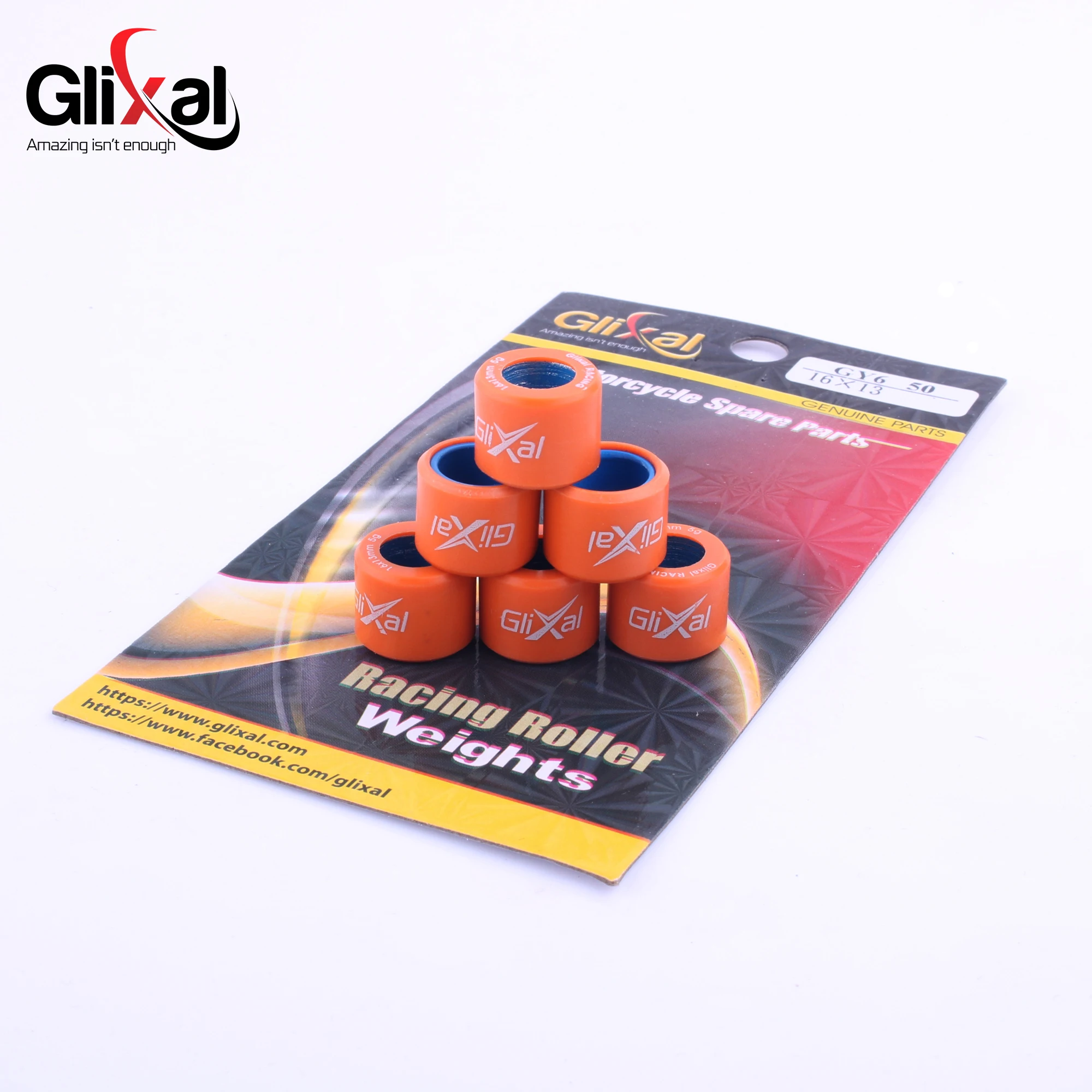 Glixal 16X13mm High Performance Racing Variator Roller Weights Set 139QMB GY6 50cc - 100cc Scooter Moped ATV Go-Kart (5g-10g)