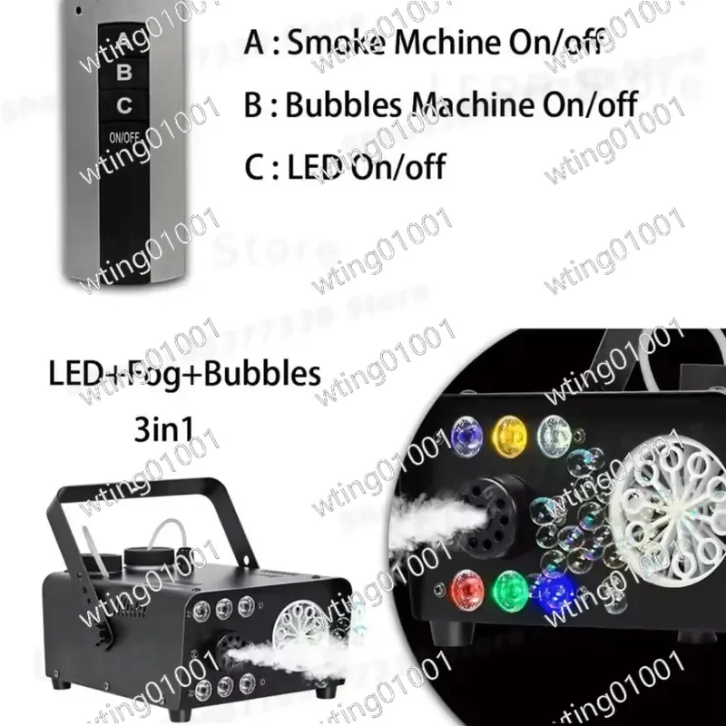 Remote Control Small Smoke Bubble Maker for LED500W Cross Mirror Stage Lighting Wedding Halloween Fog