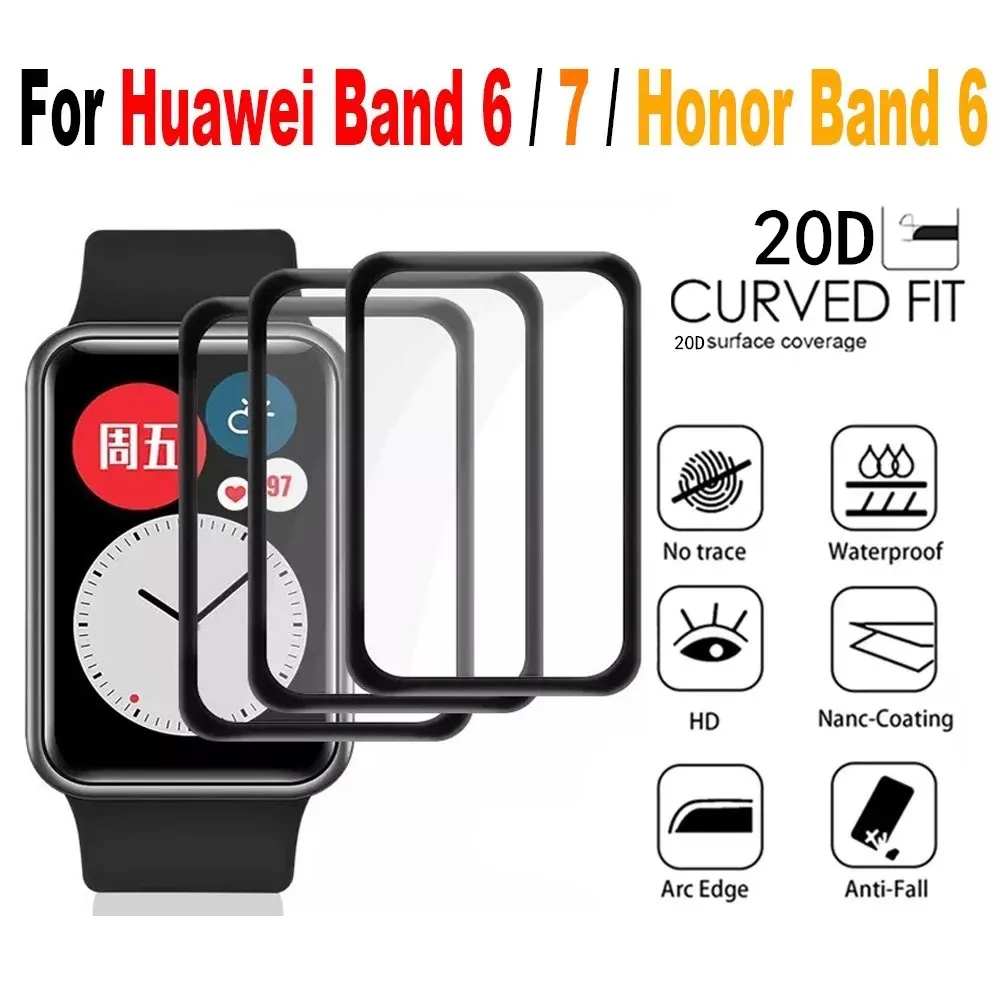 Koruyucu yumuşak cam için Huawei bant 6 7 onur bandı 6 Smartwatch tam kapak ekran koruyucuları Film için Huawei izle Fit kayış