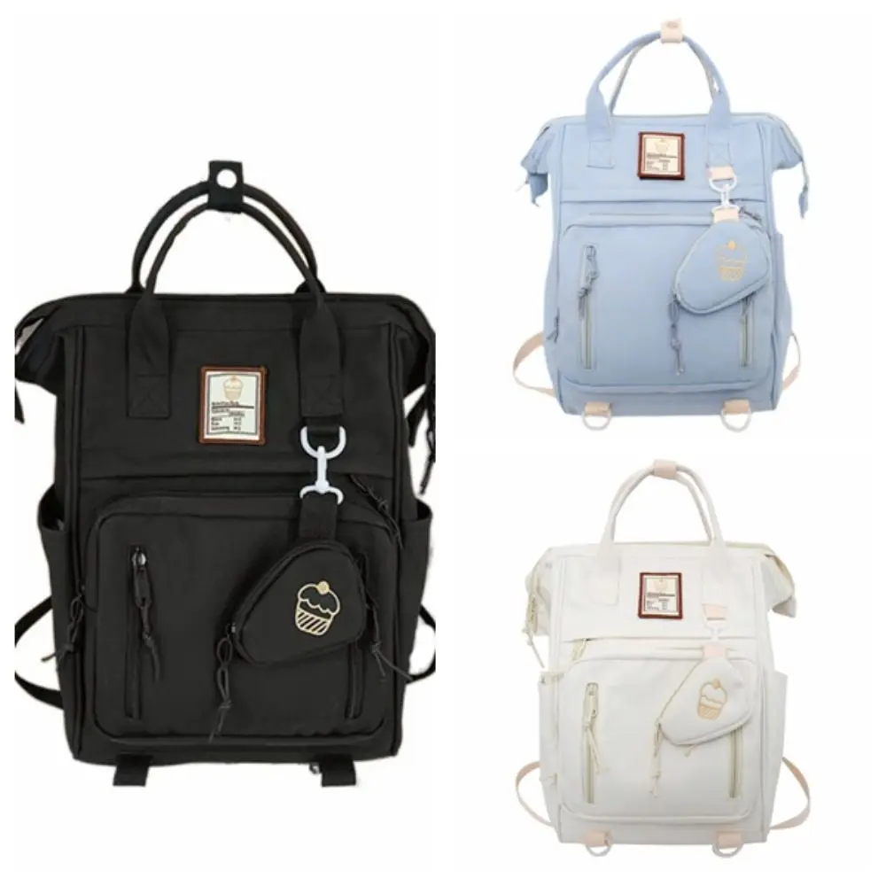 Daypack Portable Laptop Backpack Large Capacity Nylon College School Bag Waterproof Korean Style Ins Shoulder Bag Women