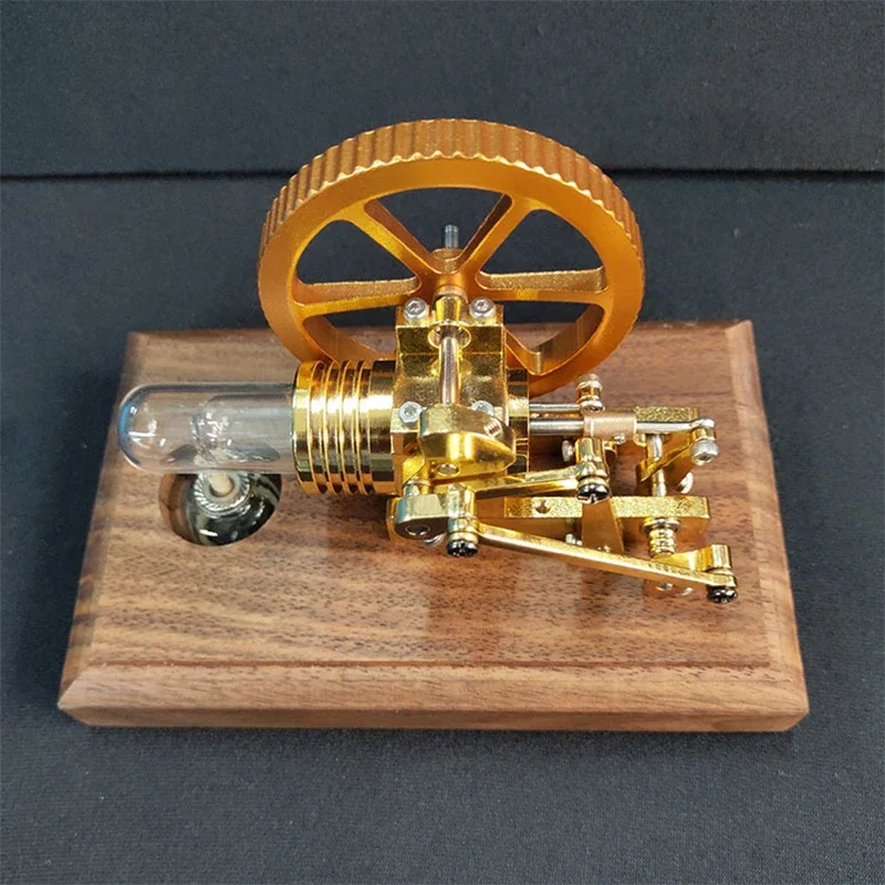 Modelo de motor agitador, braço oscilante coaxial, modelo de motor a vapor, auxiliares de ensino, ornamentos de presente, brinquedos de física, base de madeira