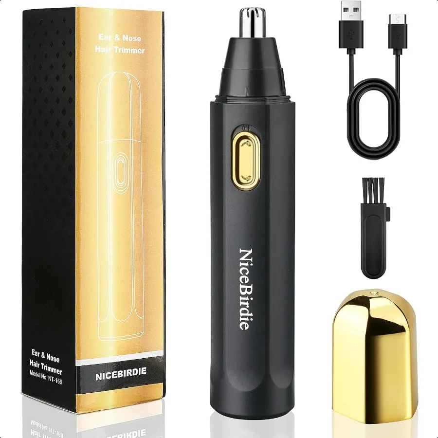 

Триммер для волос в носу для мужчин и женщин, перезаряжаемый через USB электрический триммер для волос в ушах, носу, профессиональная машинка для стрижки волос IPX7, водонепроницаемая, с двумя краями, Bla